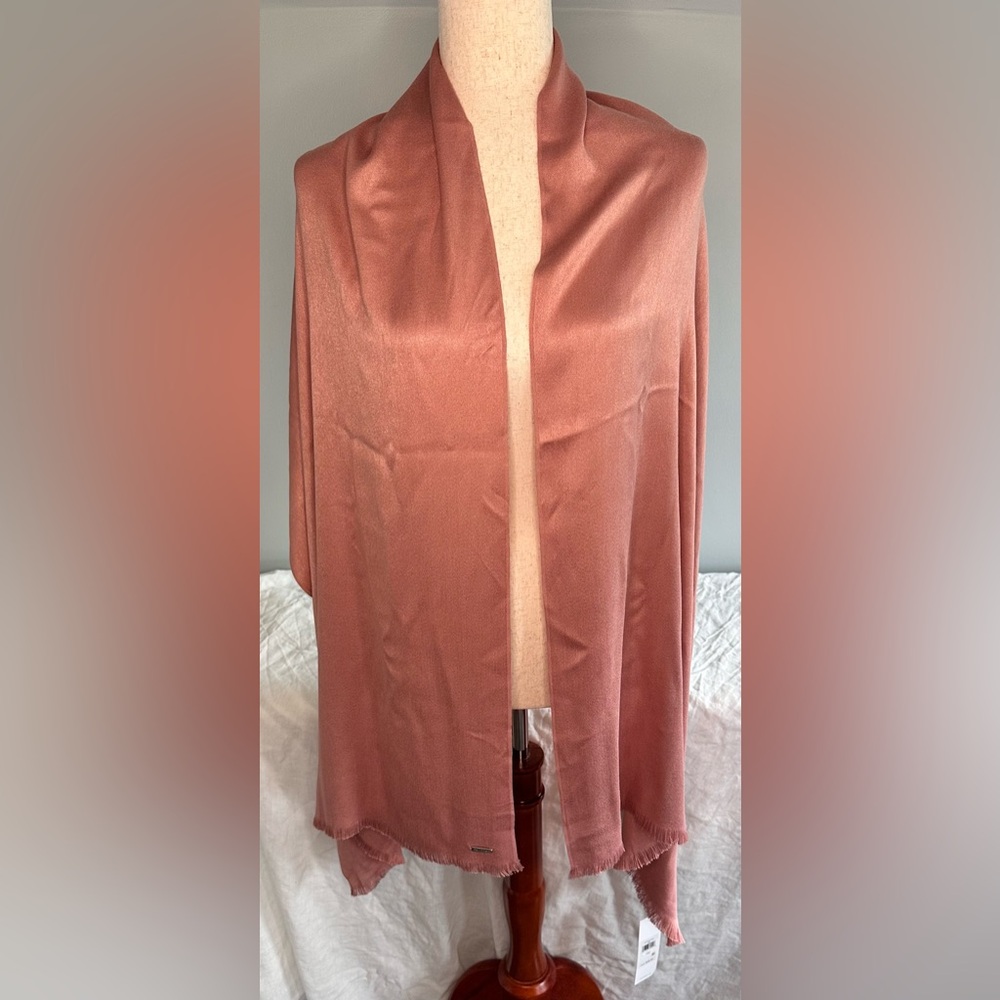 Calvin Klein Pink Silk Scarf Wrap